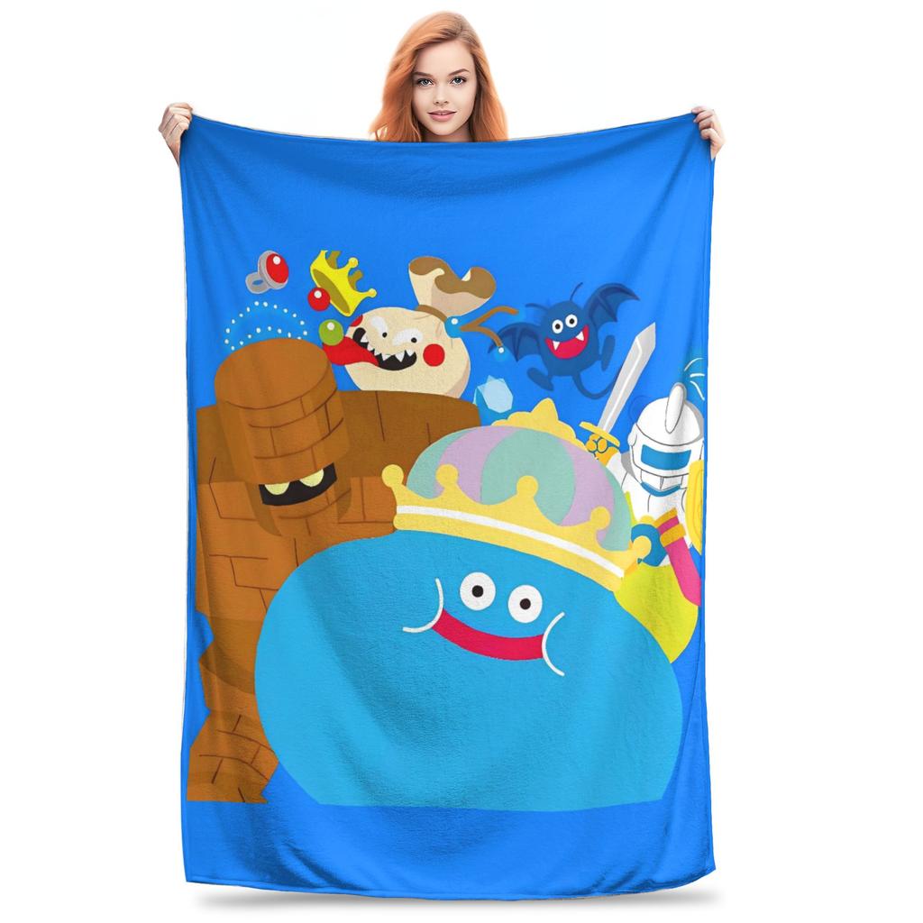D-Dragon Quest Slime Pluche Deken Kinderen Flanellen Plaid Voor Huisdecoratie Warm Op Maat Gemaakte Kwaliteit Sprei Verjaardagscadeau