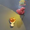 5pcs Bouquet Refrigerator Sticker Magnetic 3D Three-dimensional Resin Bouquet Cute Refrigerator Decoration with Mini Desk Lamp