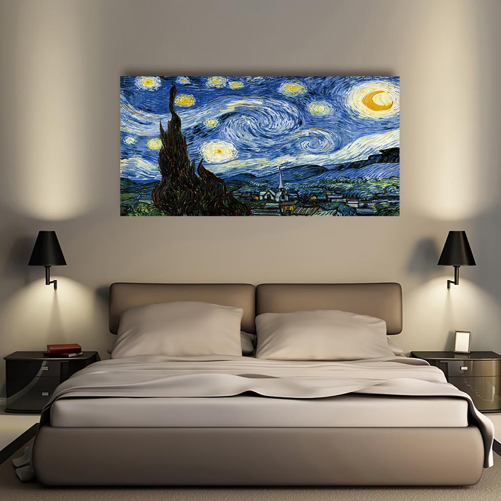Van Gogh Abstrakter Sternenhimmel Leinwand Poster und Drucke Impressionistische Kunst Bilder Für Wohnzimmerdekor