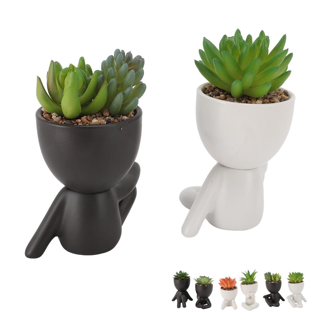 Fake  Flower Pot Human Shaped Decorative Fake  Flower Pot Decor  Innovative Exquisite for