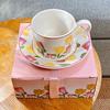 Hand Painted Tulip Coffee Cup Set Ceramic Cup Mug High Appearance Level Afternoon Tea Cup Exquisite Cups and Plates Gift Box Set
