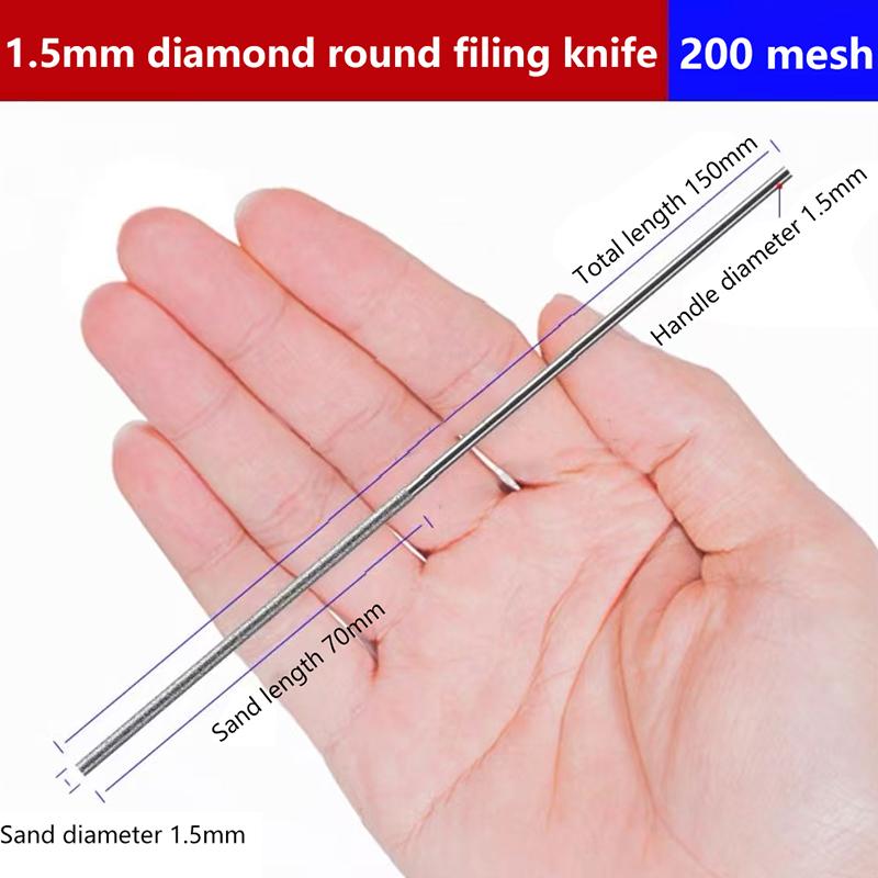 For Jade Alloy Guitar Strings Diy Assorted File Diamond Cylindrical File Dia 1/1.2/1.5/1.7/2.2/2.8/3.3/4/5/6Mm Grinding Tool
