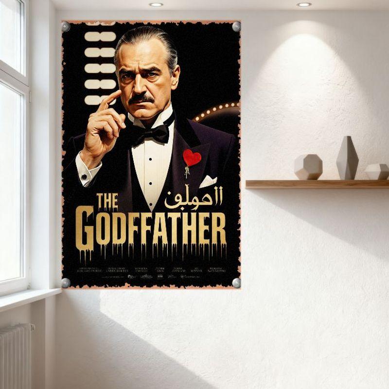 The Godfather Vintage Metal Tin Sign Movie Poster Artwork Distressed Retro Design for Man Cave Bar Cafe Home Decor Wall Plaque