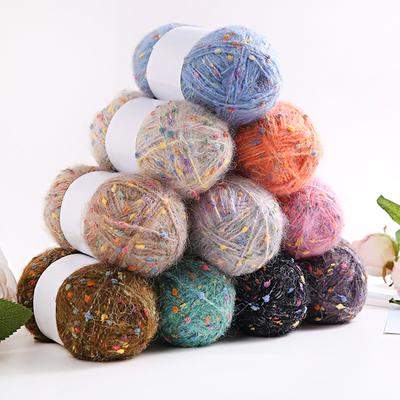 50g/klubička měkké mohérové ​​příze duhové barvy bavlněné vlněné příze pro DIY háčkování šály, kabátu, čepice a ruční pletení sametové příze