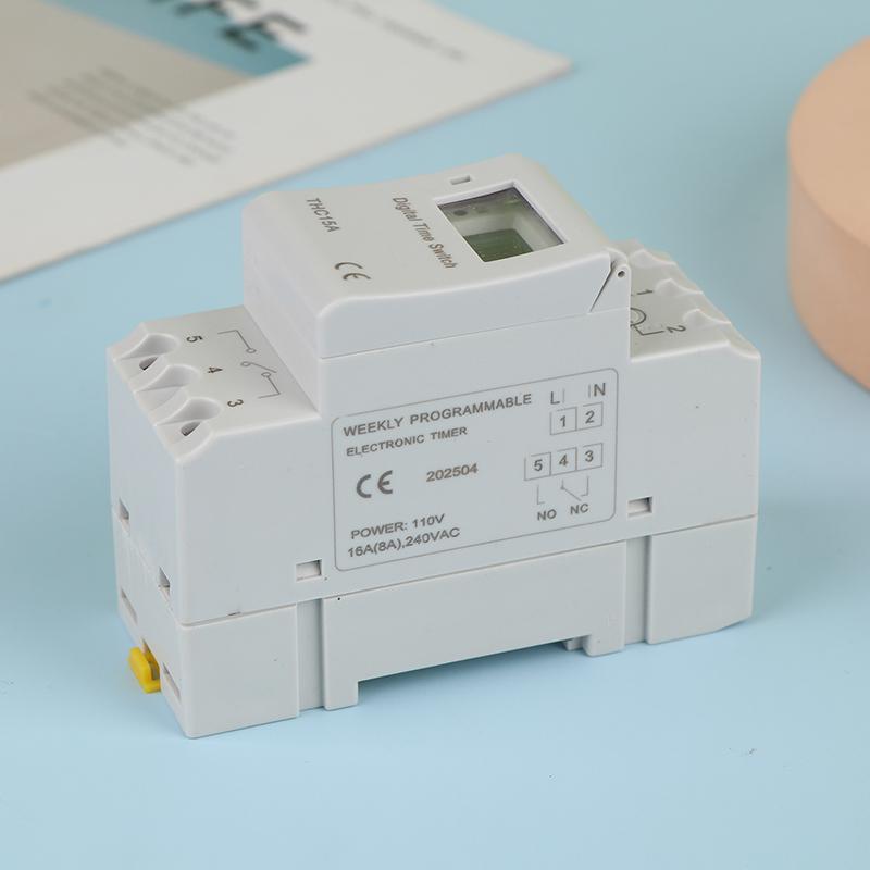 1Pc Electronic Weekly 7 Days Programmable Digital Timer Switch Relay Control 110V 8A 10A 16A Din Rail Thc15A