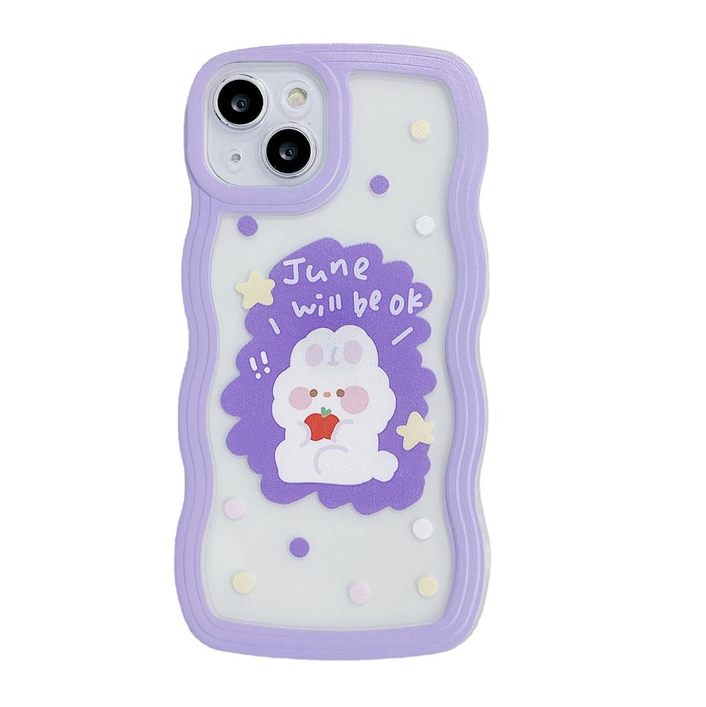 Cartoon Suitable for Iphone13promax Mobile Phone Case Apple 15 Transparent Cute Big Wave Protective Case