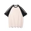 Contrast-Color Drop-Shoulder Crew-Neck Short-Sleeve T-Shirt American-Style Quick-Dry High-End Loose-Fit Casual Men's Top