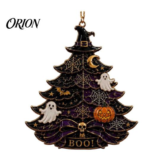 Decorative Charms for Windows Halloween Tree Acrylic Hanging Ornament, Pumpkin Ghost Skull Seasonal Indoor Outdoor Ornament Decor, Spooky Pendant