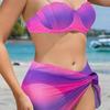 2024 Trendy European & American Shell Hard Cup Sexy Three-Piece Beach Swimsuit