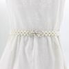 Korean Version of Women's Rhinestone Pearl Waist Chain Fashion Dress Decorative Elastic Waist Belt Women's Sweet Flower Elastic Waist Seal