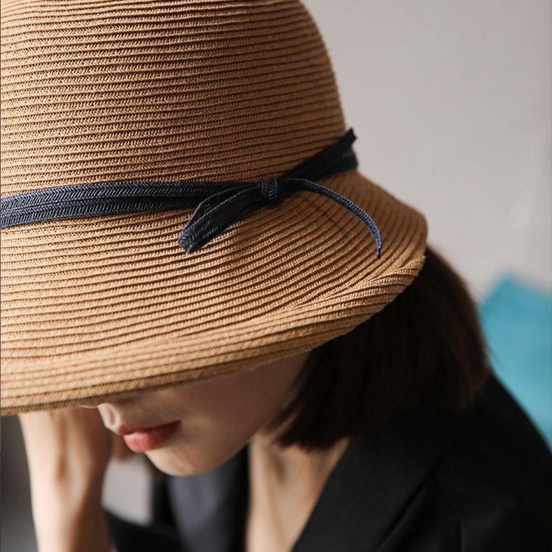Big eaves hat women's summer small fresh versatile sun hat sun protection sun hat foldable braided hat women