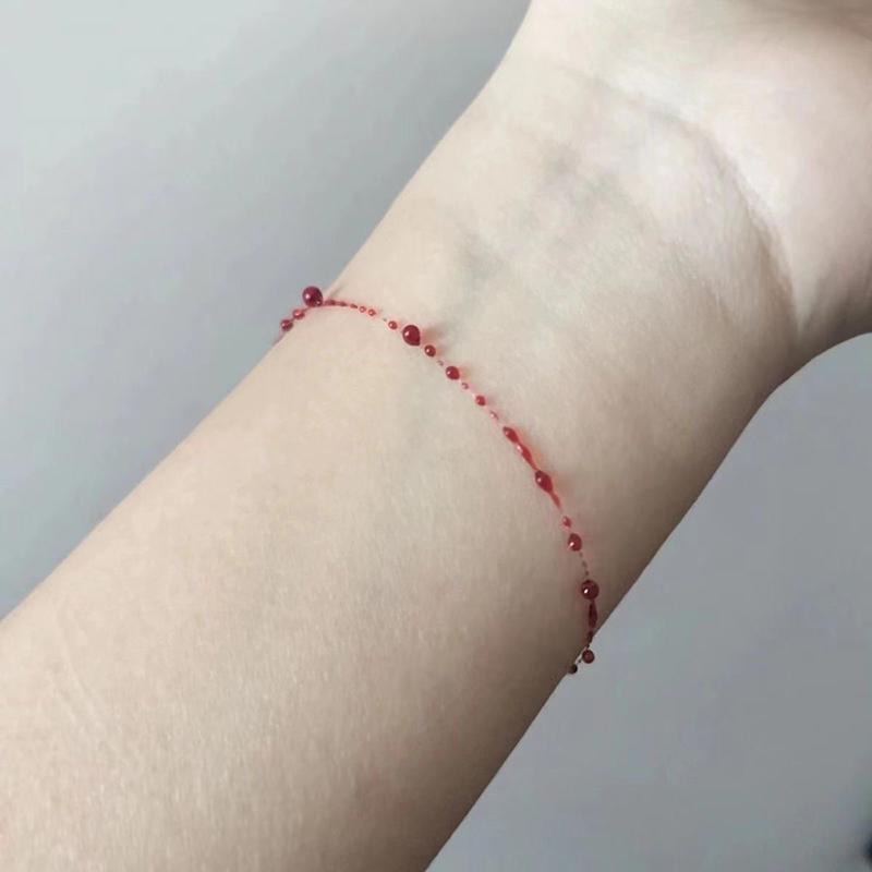 

Креативный браслет с крестом в виде красной капли крови 2023 года, украшения на Хэллоуин, дизайн в стиле панк, эмуляционное ожерелье с кровотечением, браслет