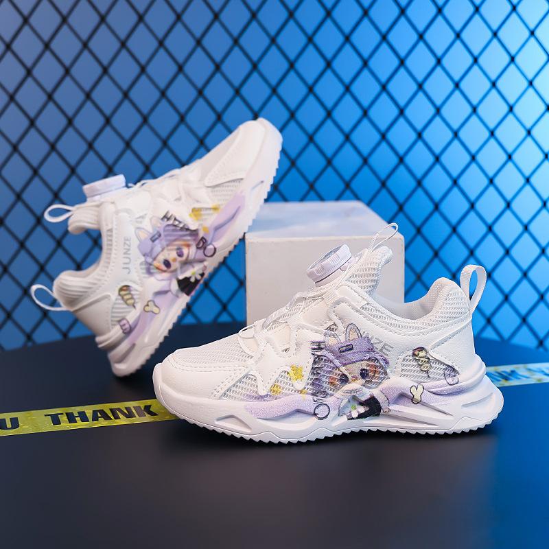 Classmates Girls Little White Shoes 2025 New Autumn Mesh Breathable Children's Sneakers Girls Middle-aged and Older Children