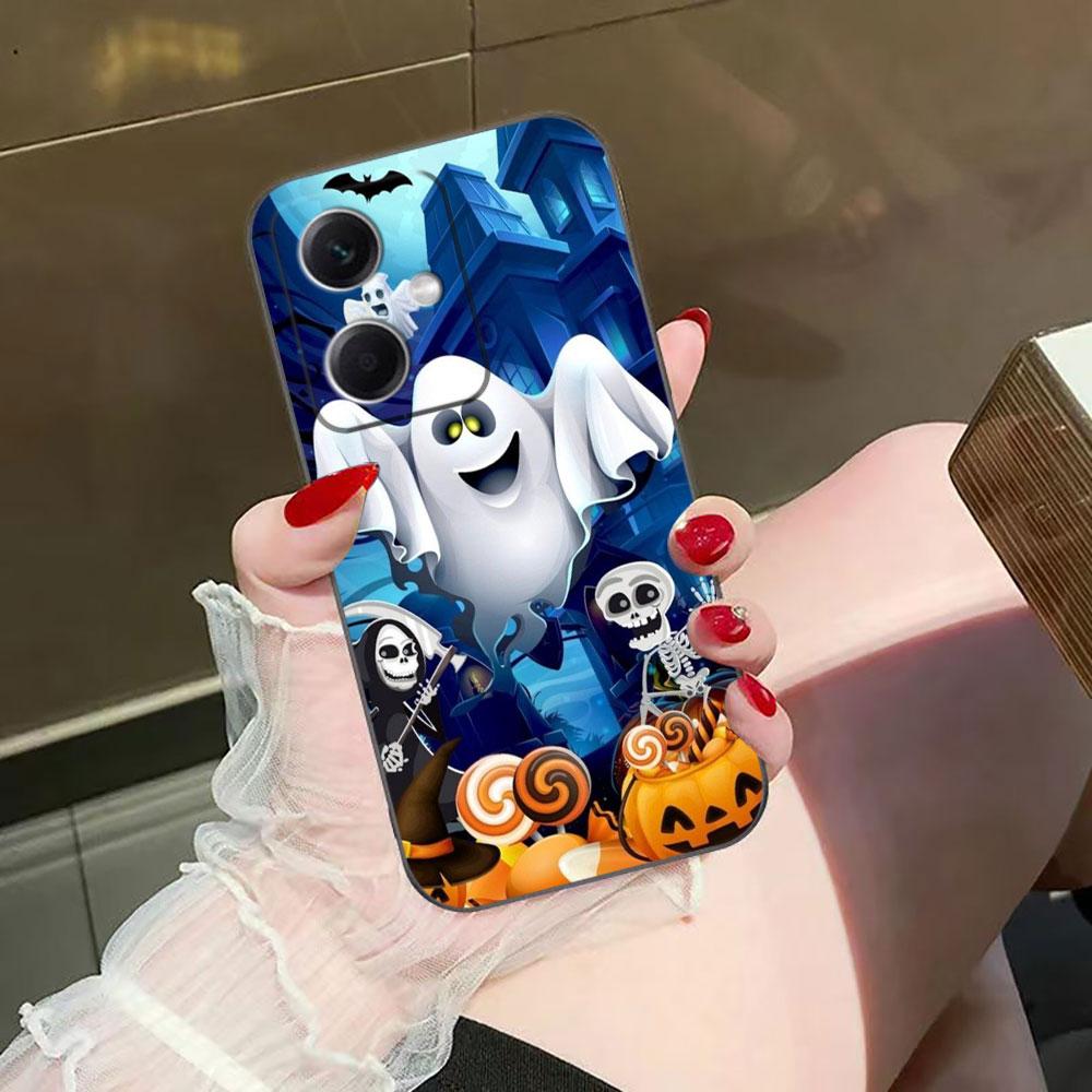 Halloween Pumpkin Bat Phone Case For Redmi Note 15 14 13 12 12S 11 11T 11S 10 9T 9 Pro Silicone Case Funda DIY Shell Capa Cover
