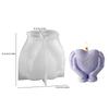 Heart Shape Candle And Soap Silicone Mold 3d Love Hug Design,diy Aromatherapy Plaster Making Tool,pink Heart Shape With Swirl