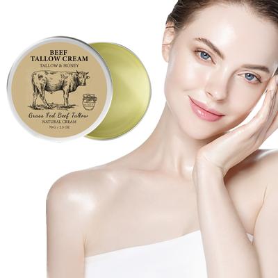 Beef Tallow, Beef Tallow For Skin, Tallow Face Moisturizer, Unscented Organic Beef Tallow Blam Grass Fed Finished Whipped Tallow Face Cream 70g