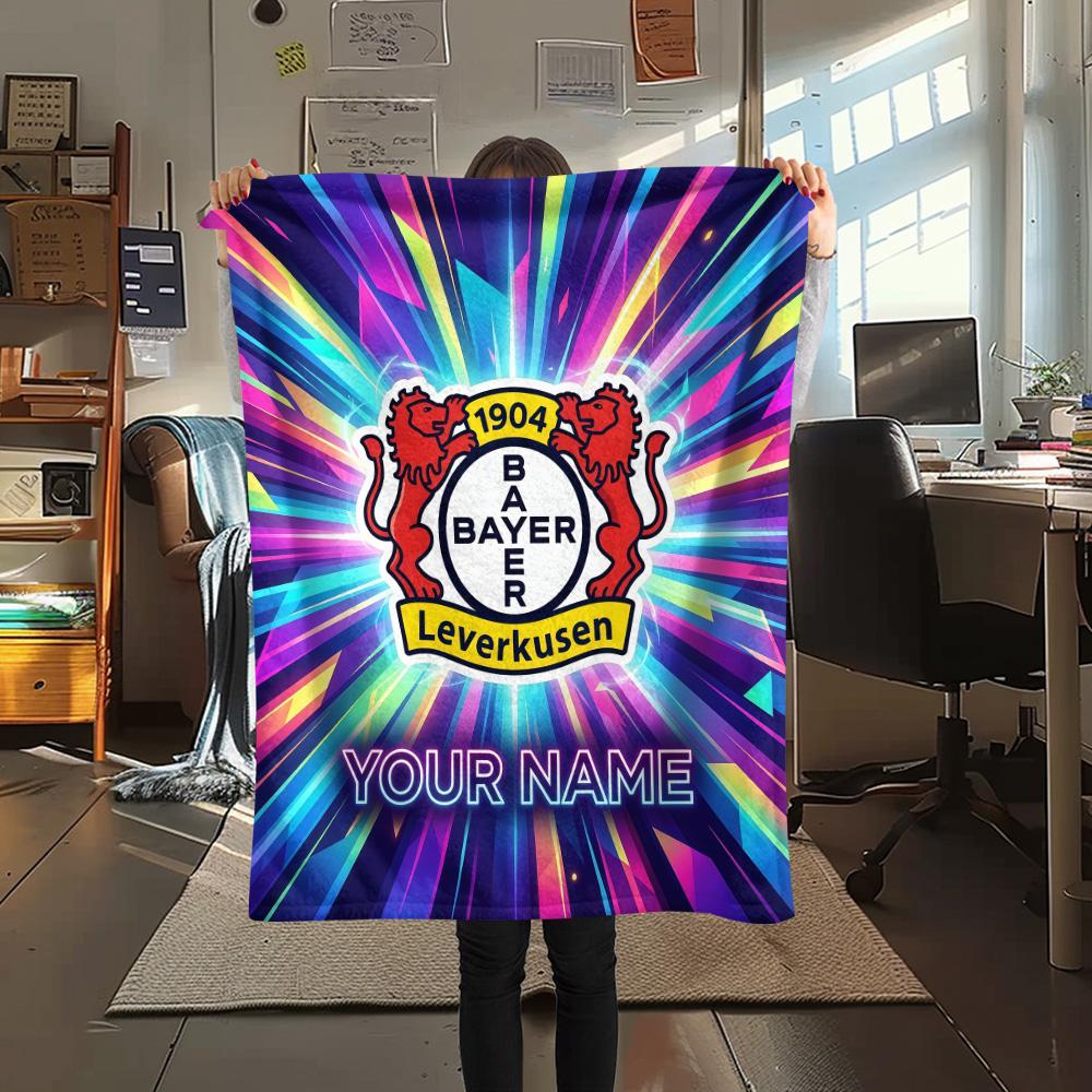 Custom Name Bayer Leverkusen Flannel Blanket, High Quality Comfortable for All Seasons, Home Decor, Warmth and Comfort