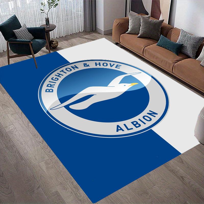 Brighton & Hove Albion Home Sofa Decoration for Living Room & Bedroom, Non‑Slip Play Flannel Floor Mat for Game Room