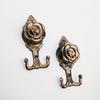 1 Pair Metal Material Curtain Holdback Rose Design Wall Mounted Retro Drapery Holder Multifunctional with Screw Window Holder