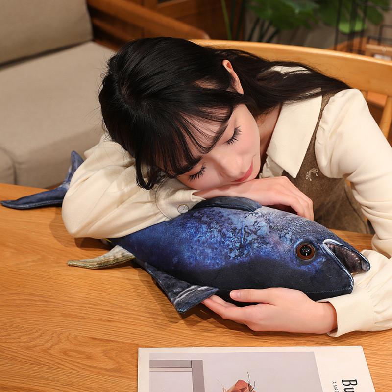 Fish Plush Toy Tuna Cartoon Shape Soft Stuffed Animal For Kids And Babies