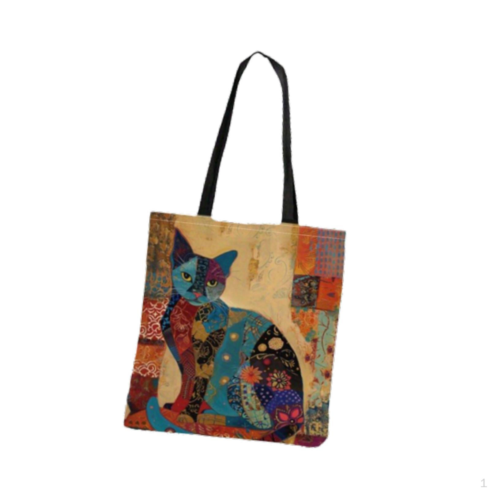 

Холщовая сумка-тоут модная женская наплечная сумка для весенних путешествий и летних поездок на работу Front Face Cat