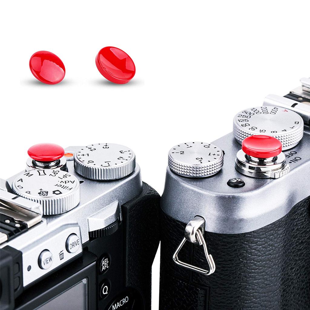 JJC Soft Release Shutter Button Set Concave Convex Red Olympus