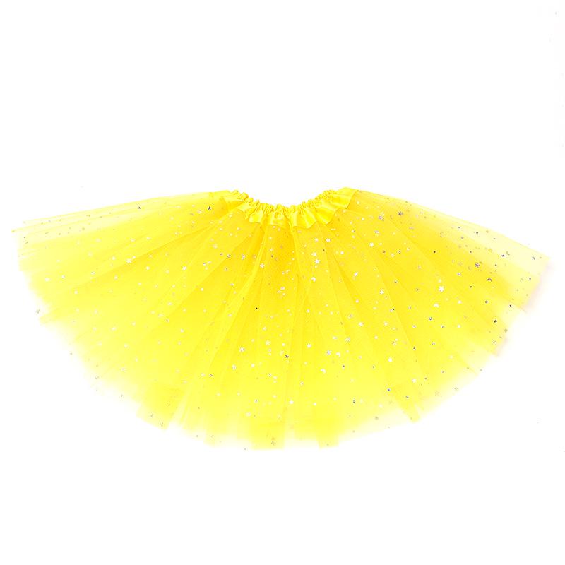 

Пышная юбка-пачка для девочек - Принцессина трехслойная балетная юбка для детей 30CM жёлтый