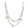 Cross Waist Chain Keychain Metal Punk Two Layer Butterfly Cross Necklace
