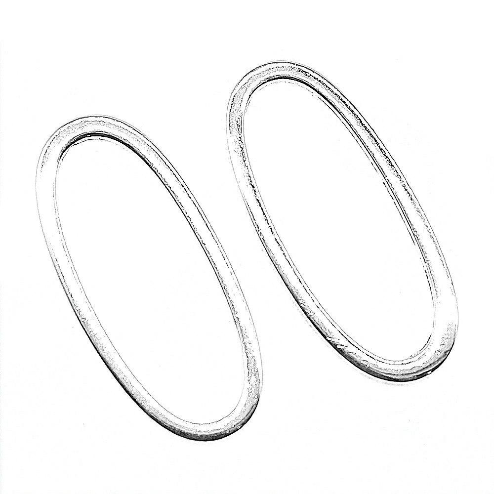 

Аксессуары для ювелирного бренда: WYISYWG античное серебро, гладкие овальные круглые подвески 34x15 мм, 5 шт.