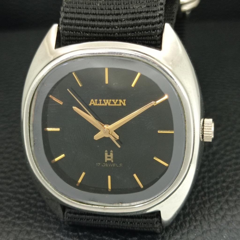 Ceas bărbătesc ALLWYN 6300A cu întoarcere manuală INDIA VINTAGE CADRAN ORIGINAL a706118-1