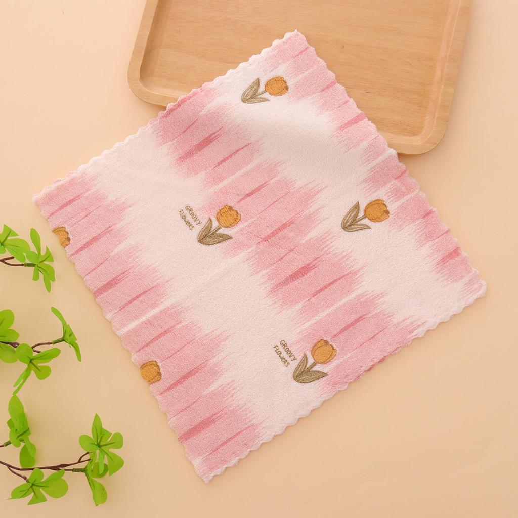 Coral Fleece Absorbent Kitchen Dishcloth - Small, Thick, Easy-to-Use Hand Towel for Dishwashing