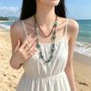 Ethnic Style Beaded Necklaces Vintage Ceramic Chain Fashion Jewelry Sweater Chain  Sweater Jewelry