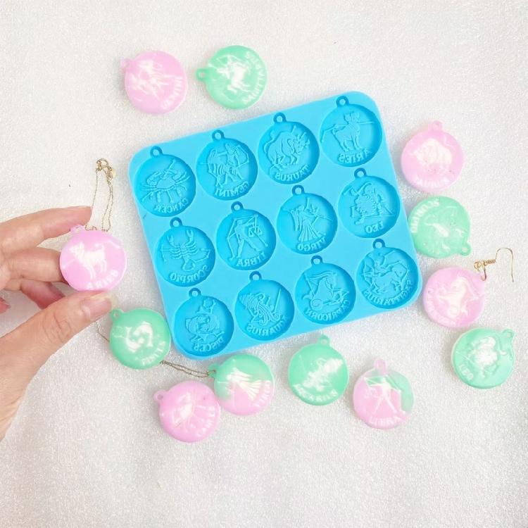 Zwölf Sternbilder Silikonform DIY Ohrringe Anhänger Etikett Schlüsselanhänger Herstellung
