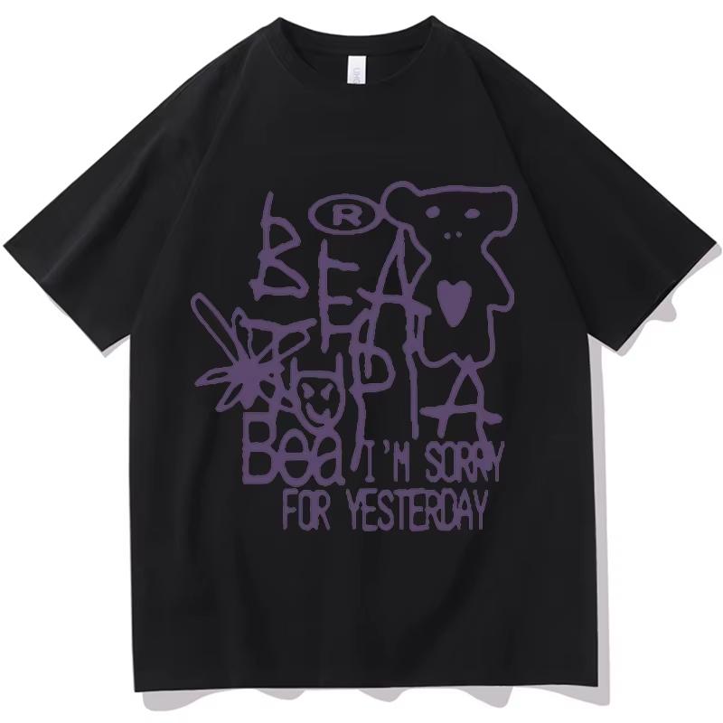 Summer Unisex Tshirt Printed With Patterns Summer Short Sleeved Street Style Casual Pure Cotton Clothing Tshirt
