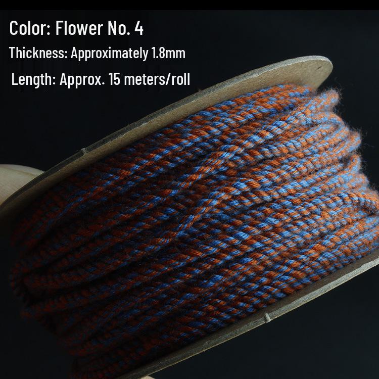 Multi-Color Hand-Twisted Cotton Rope for Beading and DIY Projects