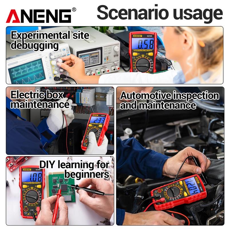 ANENG SZ306 Digital Multimeter 1999 Counts AC DC Voltage Current Resistance Tester With Buzzer Electrician Repair Tool
