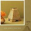 Antique Golden Maya Lantern- Small- Pyramid Shaped Candle Lantern of Mayan Temple