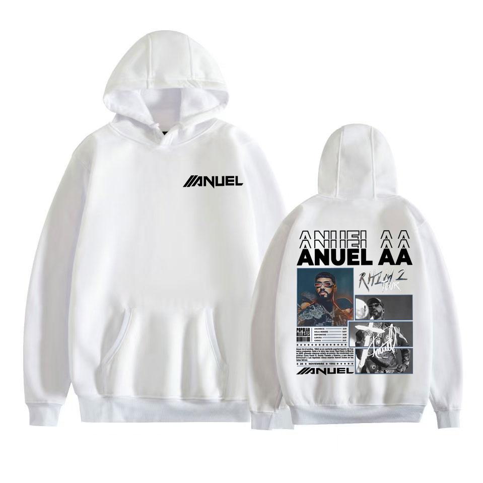 Rapper Anuel AA Rhlm 2 Album 2025 Cover Hoodies Herren Lässige Hochwertige Fleece-Sweatshirts Harajuku Streetwear Vintage Hoodie
