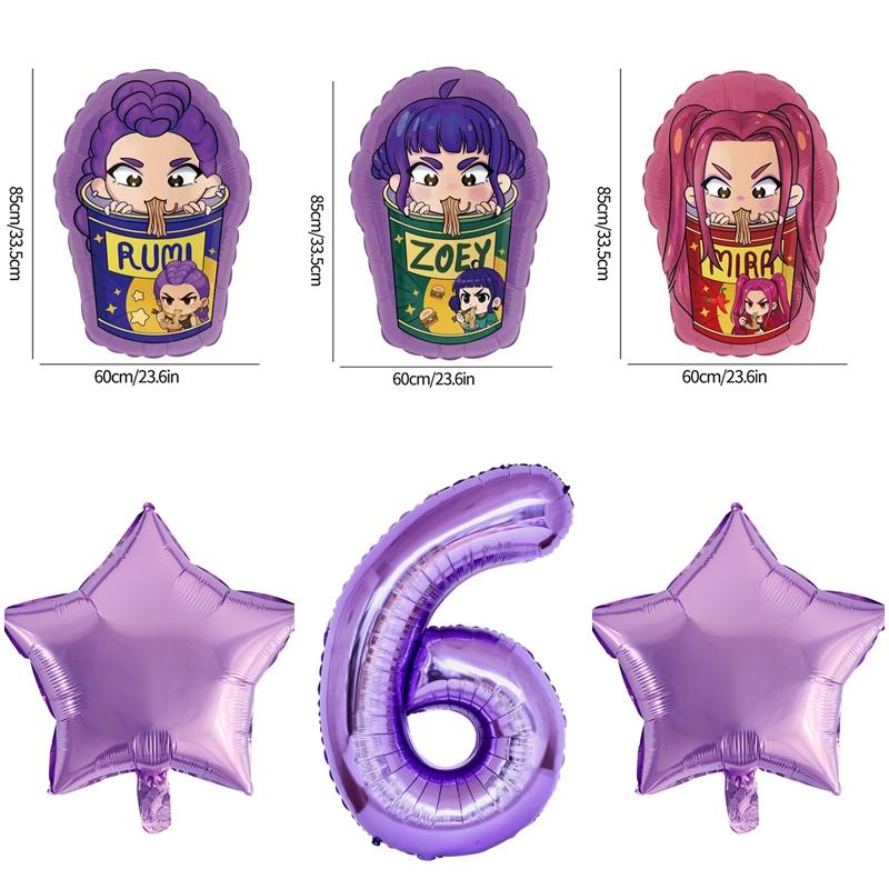 Kpop Demon Hunte Balony na imprezę Huntrix Balony na przyjęcie urodzinowe Akcesoria Dekoracja Anime Balony na imprezę tematyczną Zaopatrzenie