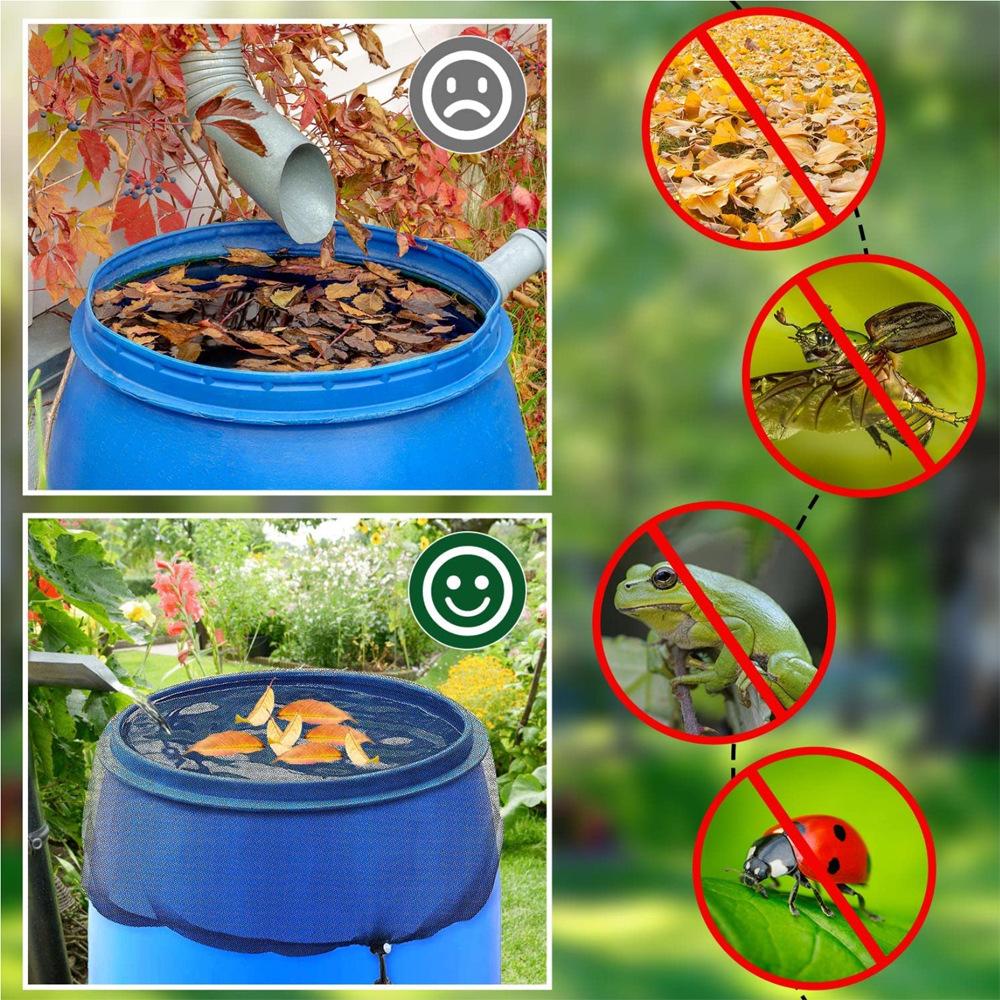 Mesh Cover For Rain Barrel Rain Barrel Netting Screen Water Collection 37.4inch For Preventing Fallen Leaves Prevent Mosquitoes