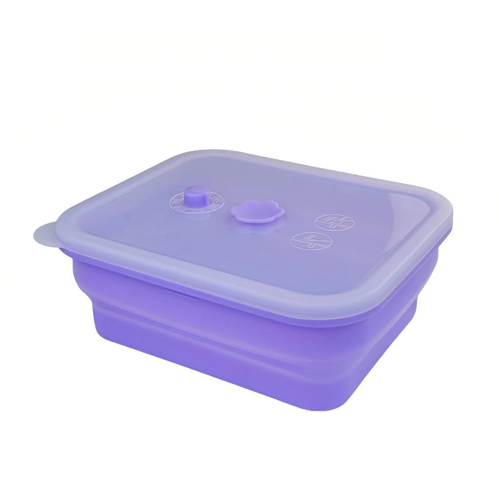 Silicone Food Storage Container With Foldable Design For Refrigerator Organization And Freshness