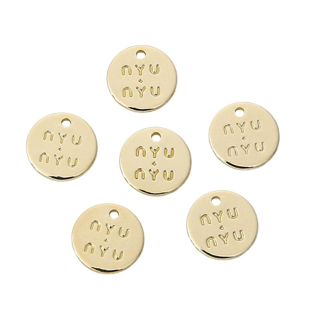 Kupfergravierter kreisförmiger Anhänger für DIY-Schmuckherstellung, Bastelzubehör