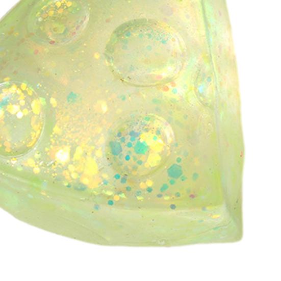 Cheese Sugar Ball Squeeze Toy Transparent Glitter Cheese Stress Relief Fidget Toy Hand Relaxation Triangle Cheese