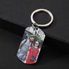 Double-Sided Engraved Rounded Rectangle Dog Tag Pendant Keychain for Long-Distance Relationships and Memorials