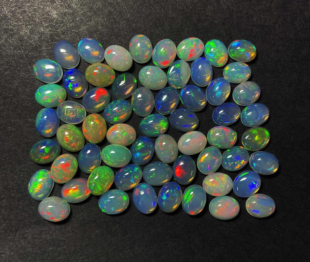 Natural AA Quality Ethiopian Opal Oval Cabochon Loose Gemstone Lot 20 Pcs 7*9 MM Opal Cabochon Gemstone For Jewely Making