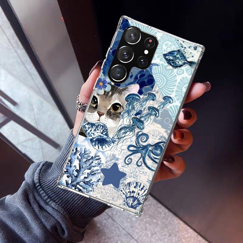 Ocean Starfish Sea Turtle Shark Phone Case For Samsung Galaxy S26 S25 Edge S24 S23 Ultra S22 Plus S21 S20 FE Soft TPU Back Cover