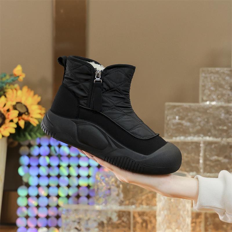 Cotton Shoes with Fleece Soft Soles, Snow Boots with High Tops, Women's Sports Short Boots