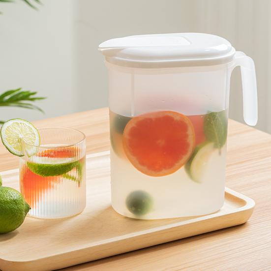 Distributore di bevande da 1800/2500 ml per frigorifero Filtro a rete Maniglia comoda Bollitore per acqua fredda salvaspazio Brocca per succo di apertura