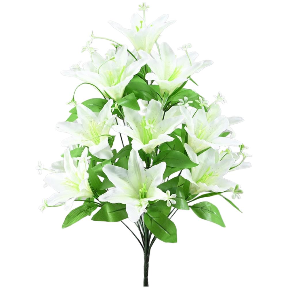 18 Heads Silk Lily Flowers for Interior Styling Living Room Dining Area Entryway and Studio Set Design Decoration