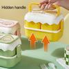 Lunch Box 3 Compartment Double-layer Multi-grid Design Large Capacity Stackable Storage Food with Cutlery Cartoon Student Office